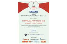 Już po raz siódmy firma MARLEY zostaje laureatem budowlanej marki roku Już po raz siódmy firma MARLEY zostaje laureatem budowlanej marki roku